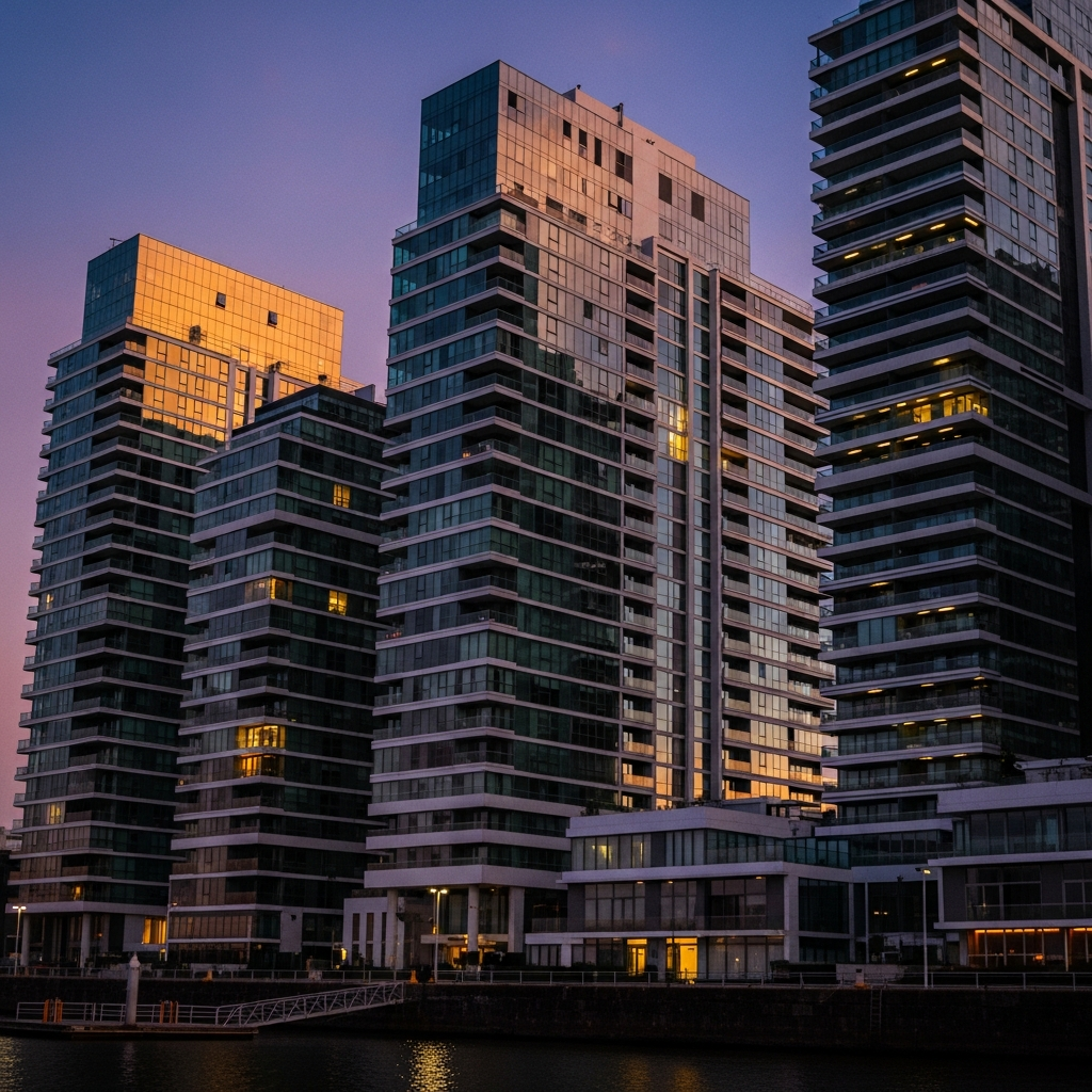 Puerto Madero tower at dusk